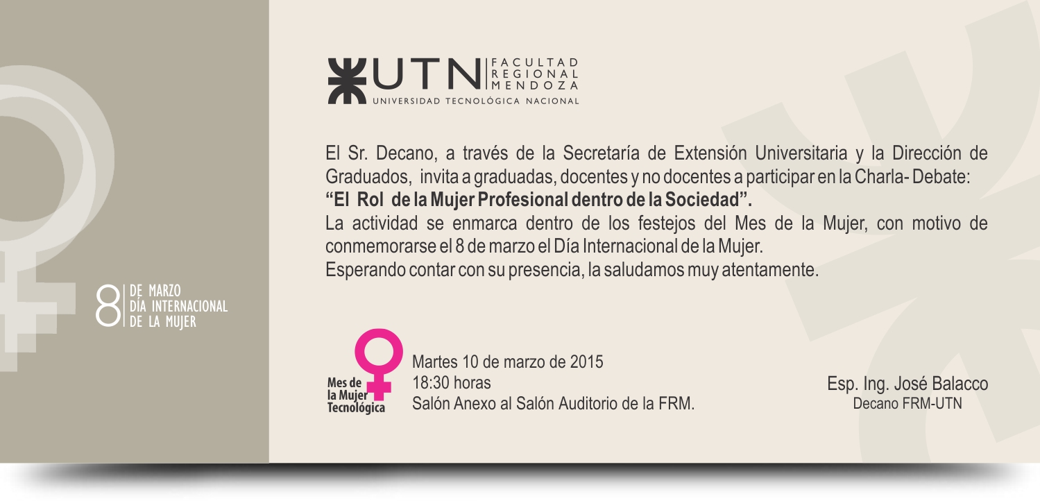 dia de la mujer 2015 - saludo decano